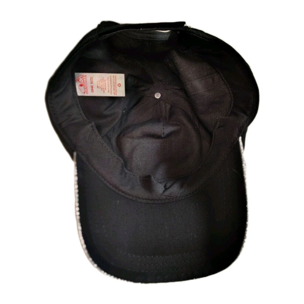 Snoopy Justice "Justice" Patch Biker Dog Hat Silver Sparkle Brim One Size - Picture 9 of 9